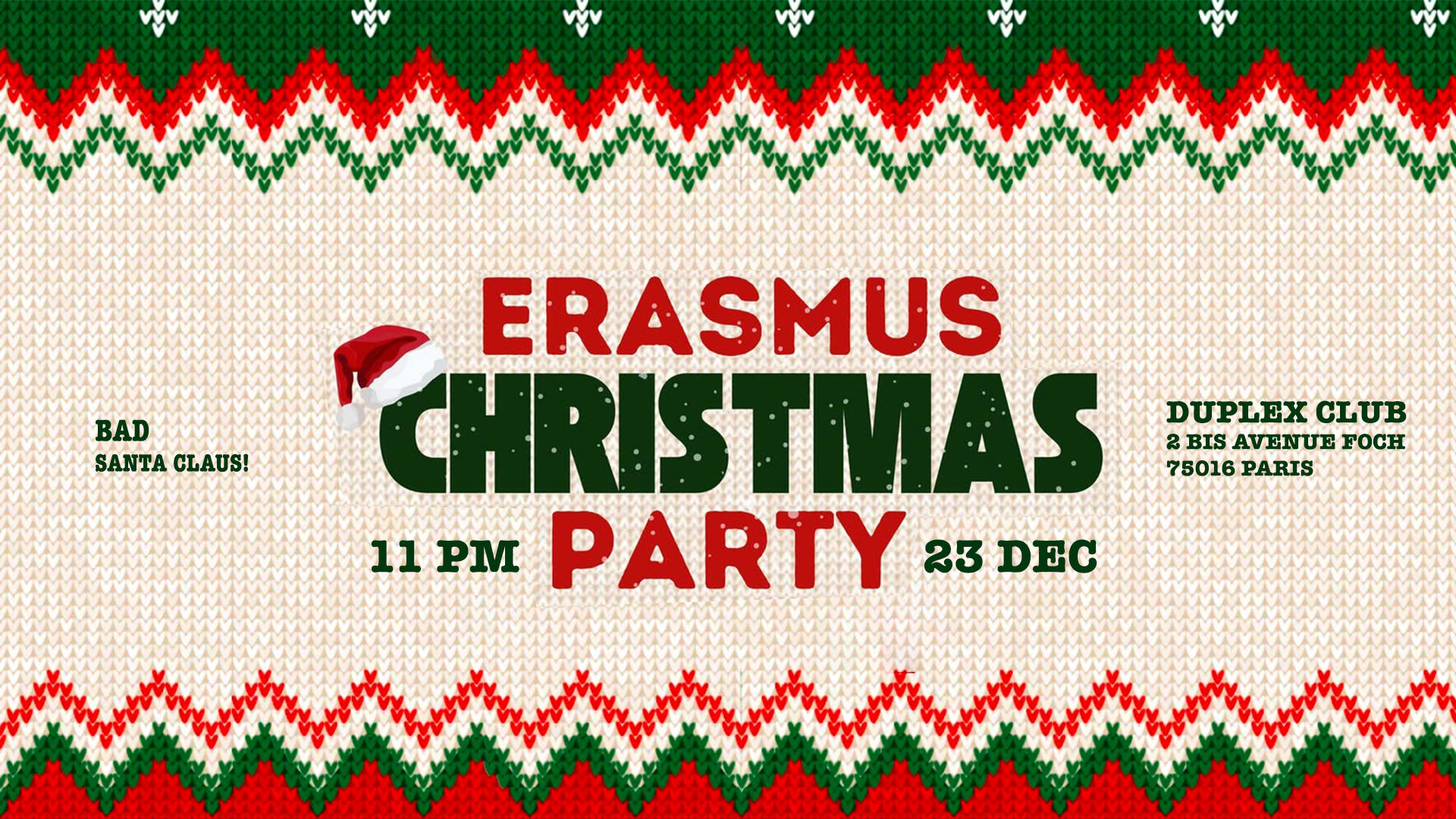 Erasmus Xmas Party •  Duplex Club Cover