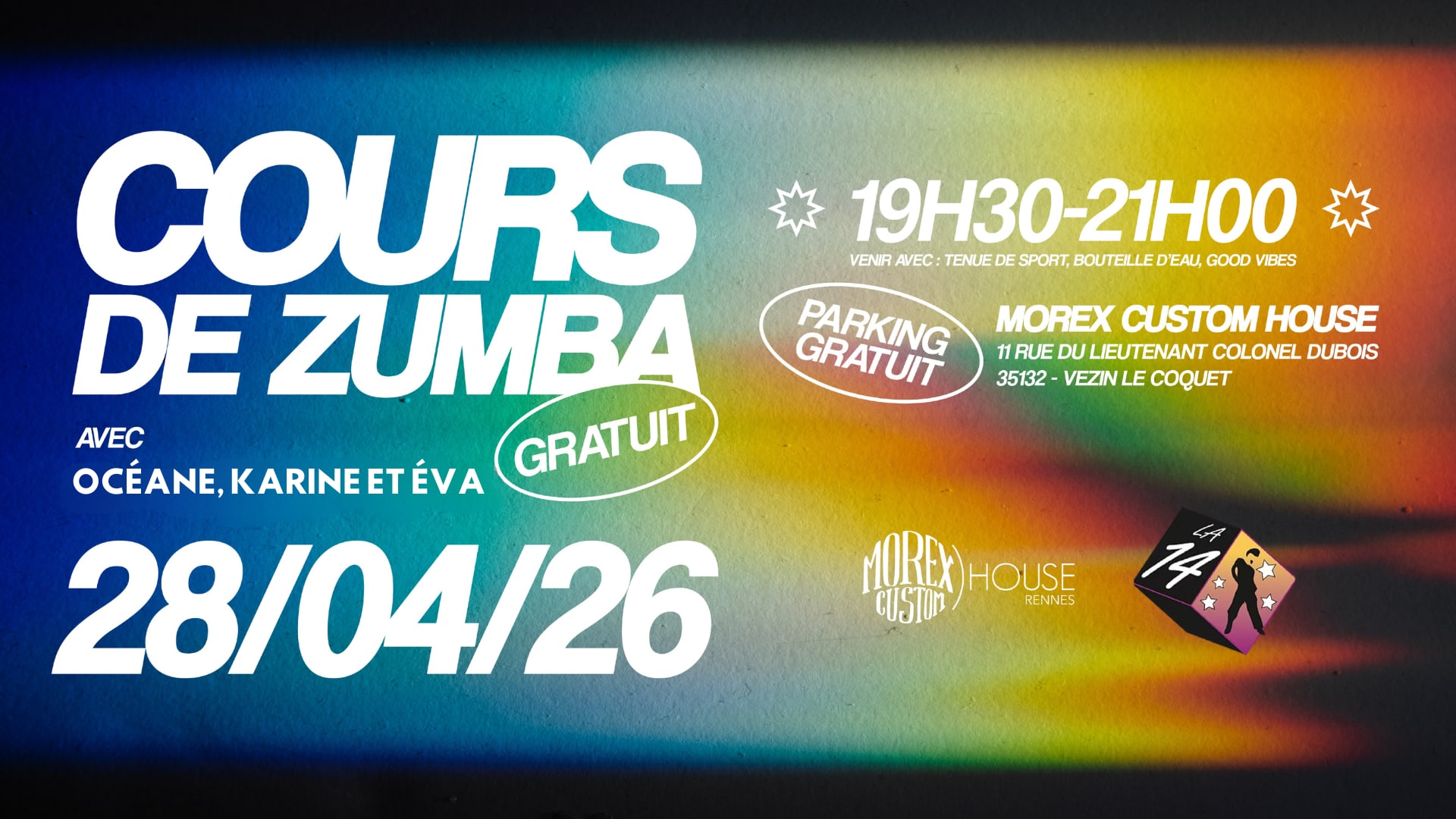 Cours De Zumba // Gratuit // La 14 // Morex Custom House Cover