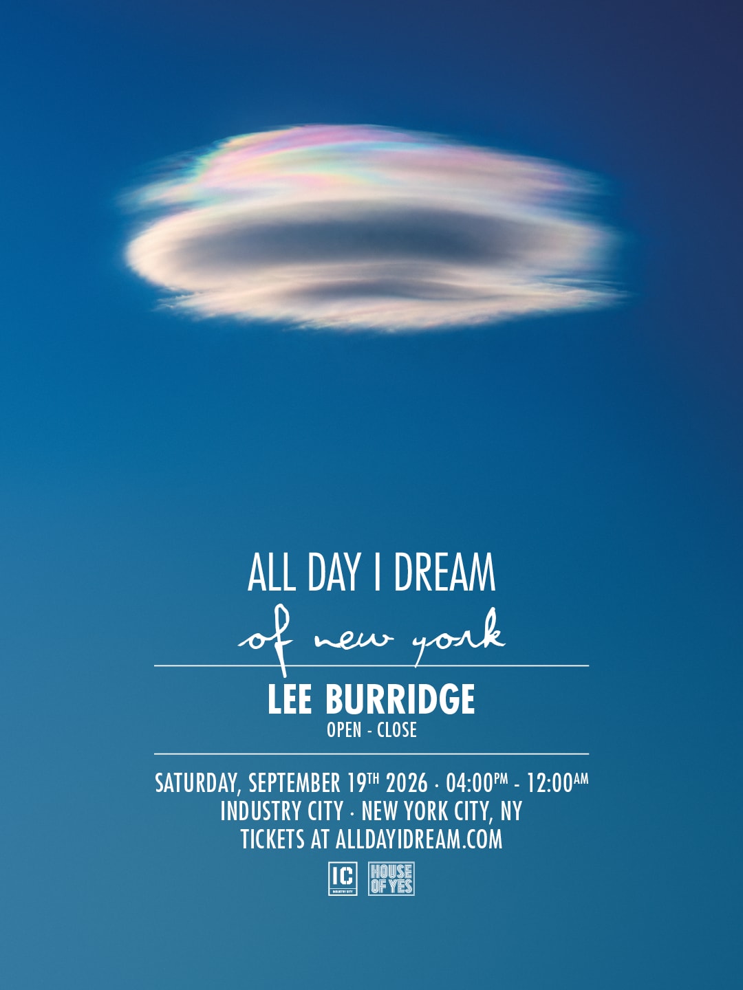 All Day I Dream: Lee Burridge @ 𝙸𝙽𝙳𝚄𝚂𝚃𝚁𝚈 𝙲𝙸𝚃𝚈 Cover
