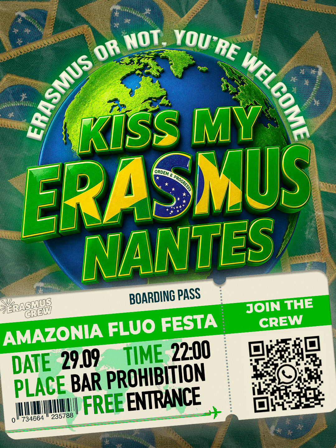 Kiss My Erasmus | Amazonia Fluo Festa Cover