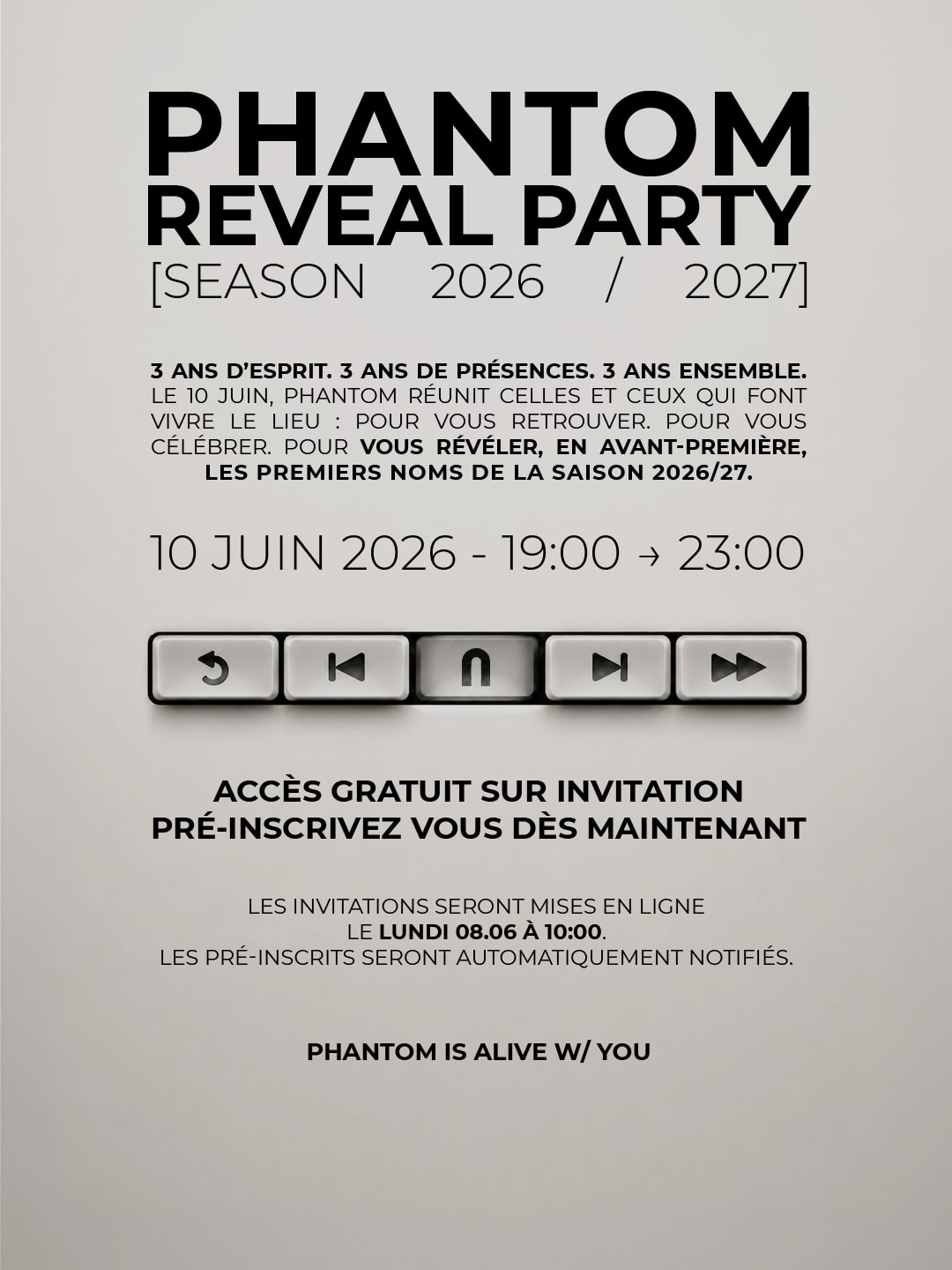 Phantom : Reveal Party — Season 2026/2027 Cover