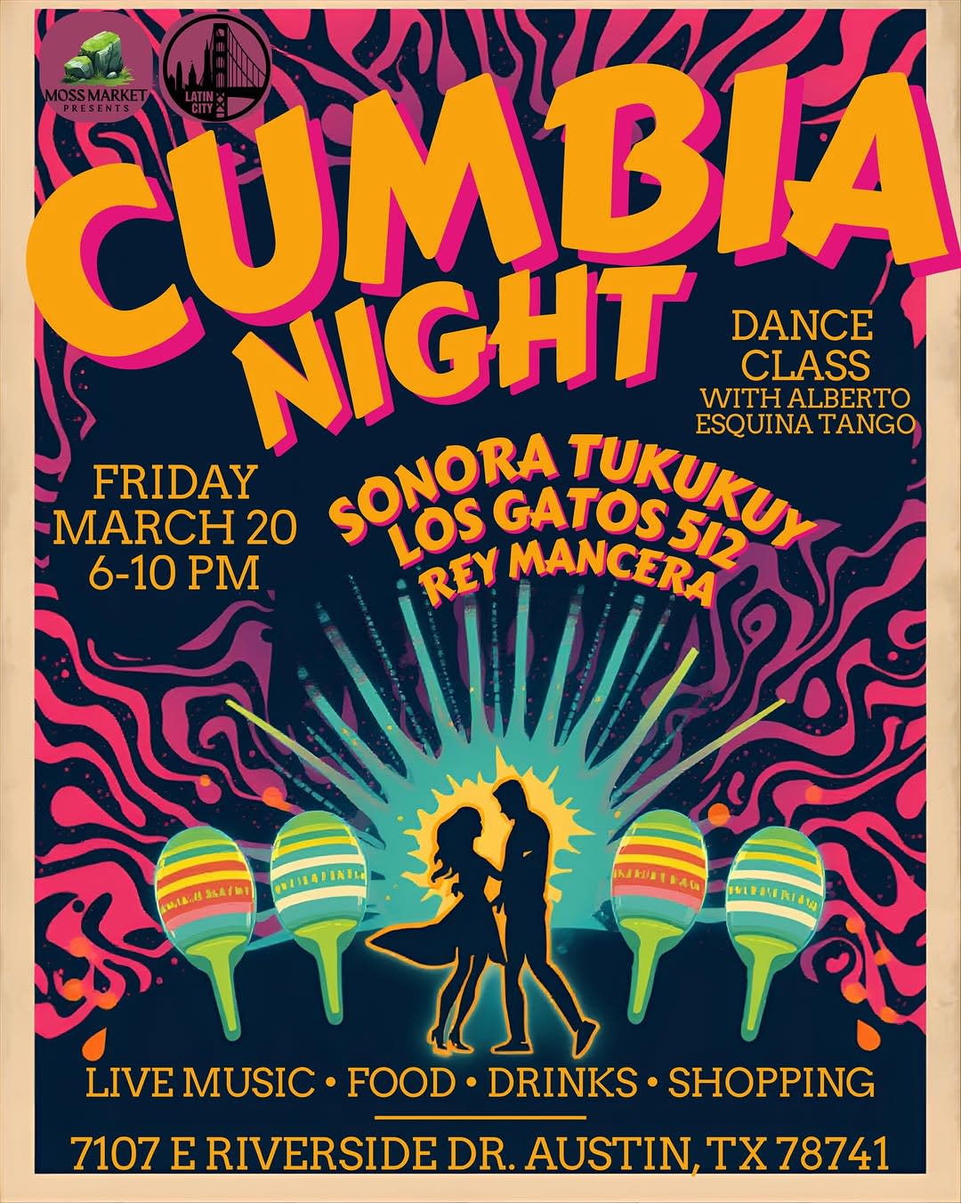 Cumbia Night + Dance Classes Cover