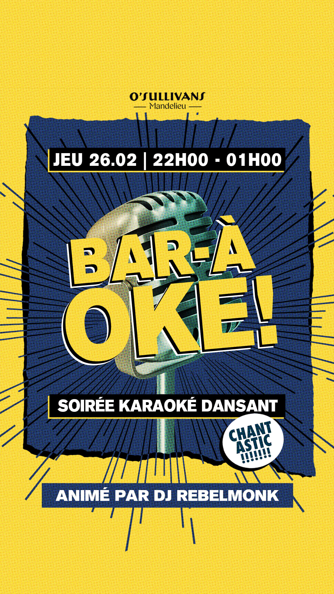 Bar-A-Oke – Karaoke & Dj Set | O’Sullivans Mandelieu Cover
