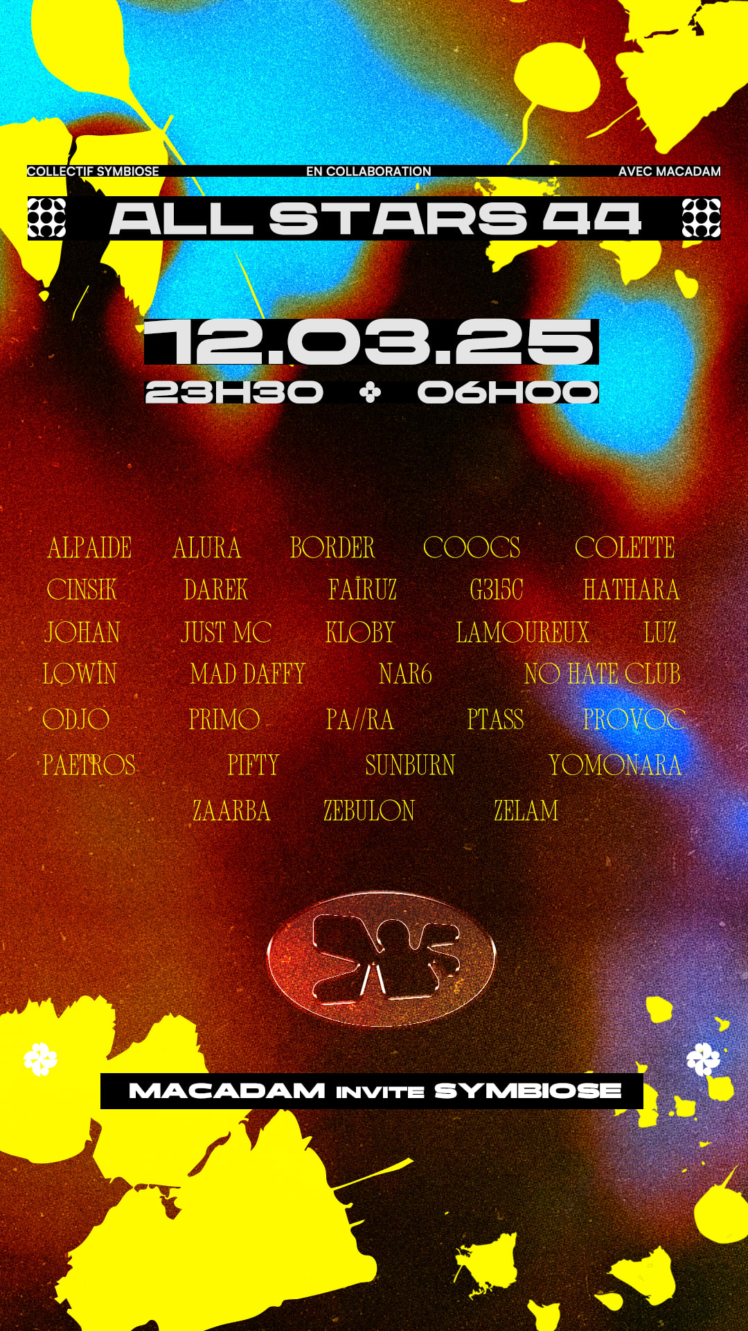 Macadam Invite Symbiose ~ All Stars 44 ~ B2b All Night Long Cover