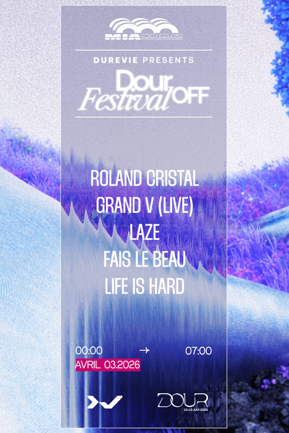 Dour Festival X Dure Vie : Roland Cristal, Grand V & More Cover