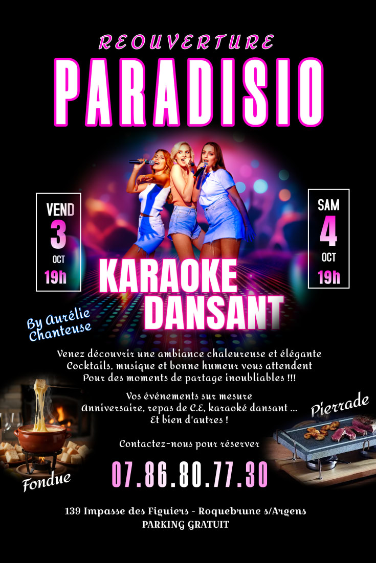 Opening Paradisio Diner Karaoke Dansant Cover