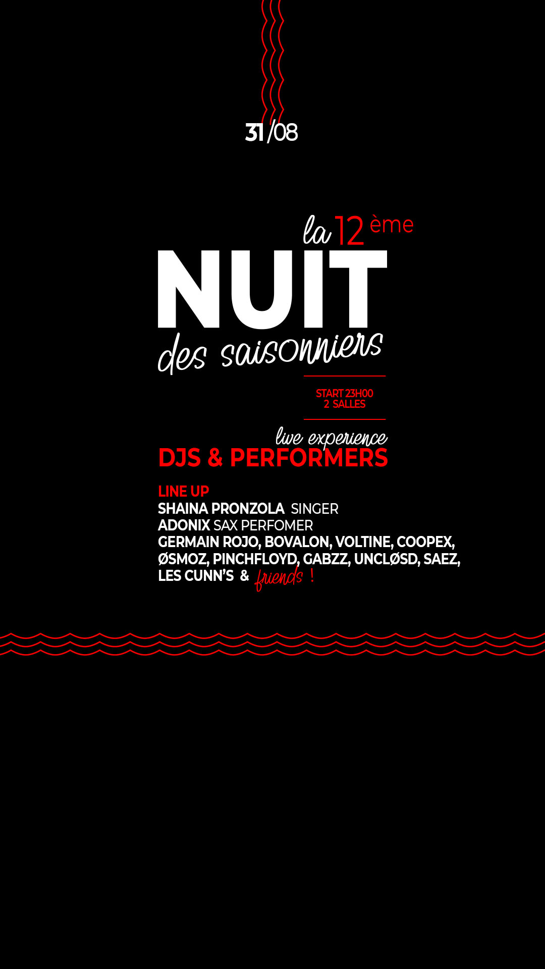 31/08 : 12ème Nuit Des Saisonniers Cover