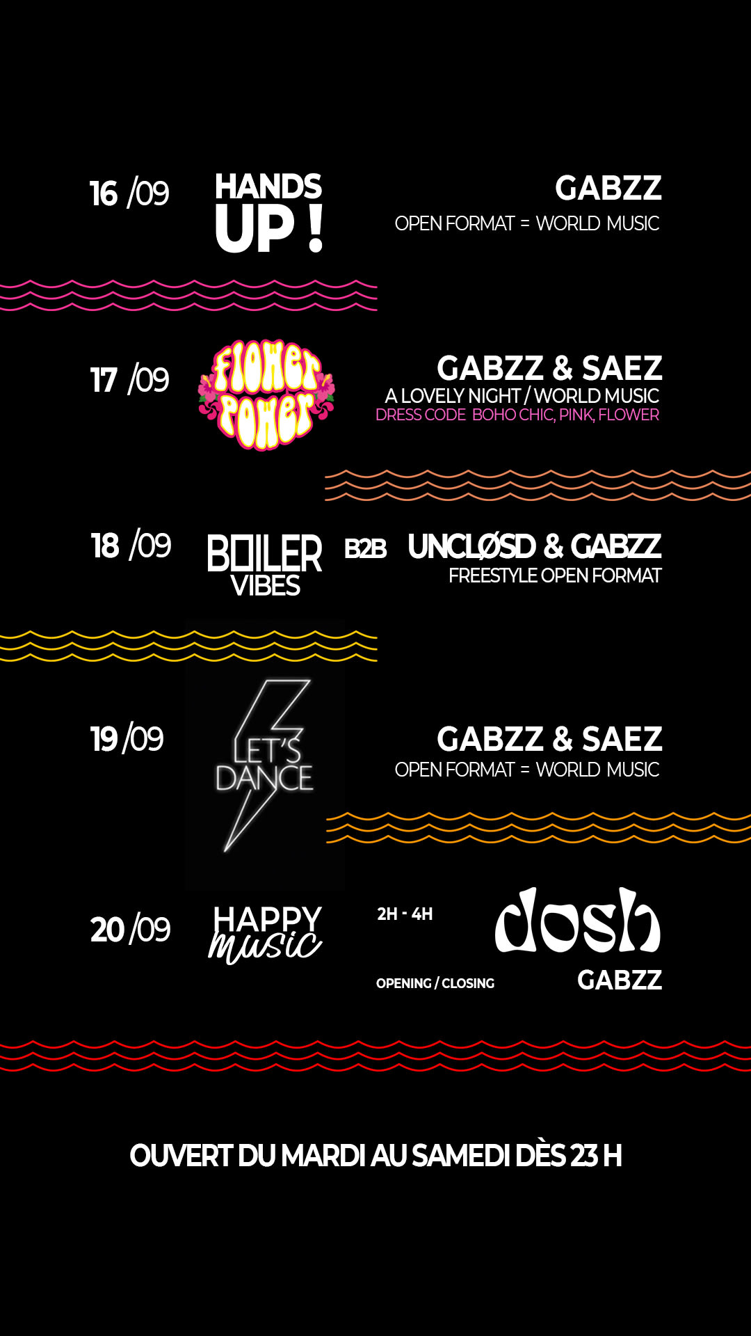 Line Up Du 16 Au 20/09 Cover