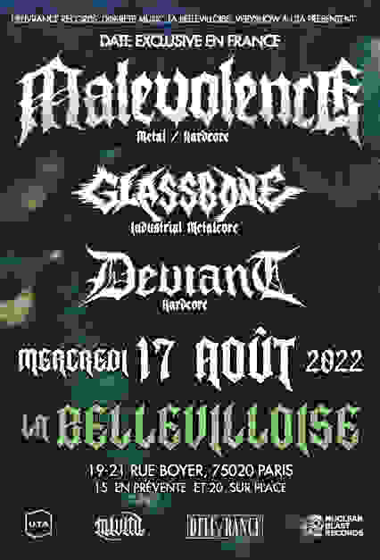 MALEVOLENCE + GLASSBONE + DEVIANT | 17.08.22