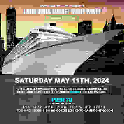 NYC Latin Vibe Sat Sunset Pier 78 Hudson River Yacht Party