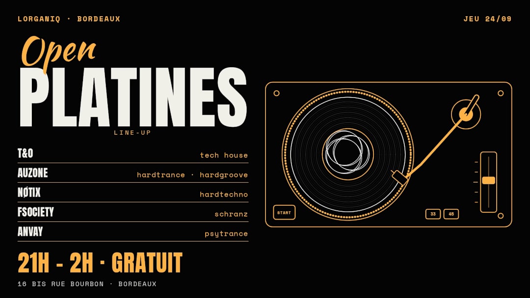 OPEN PLATINES — T&O, AUZONE, NØTIX, FSOCIETY, ANVAY