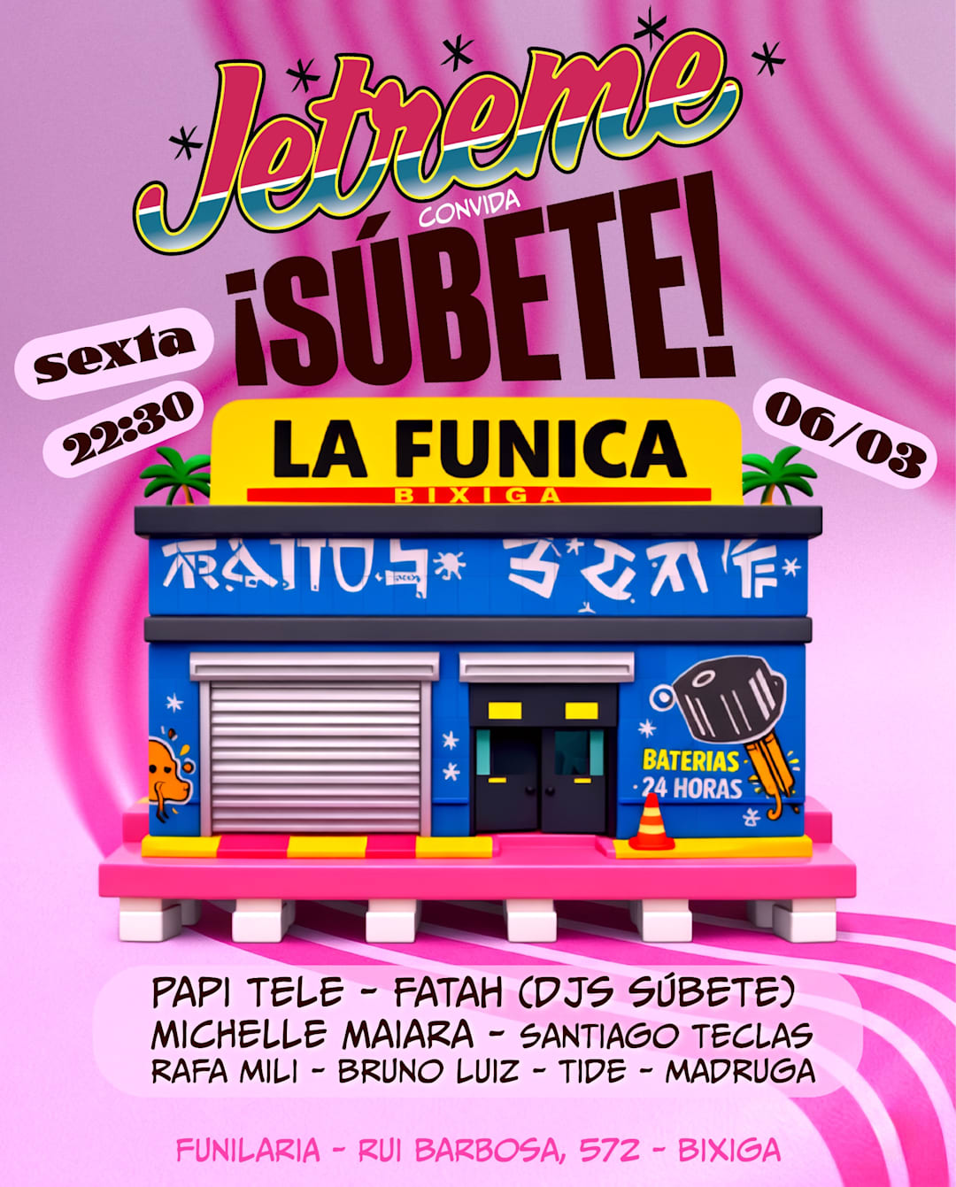 Jetreme convida Súbete na Funilaria - sexta - 06/03