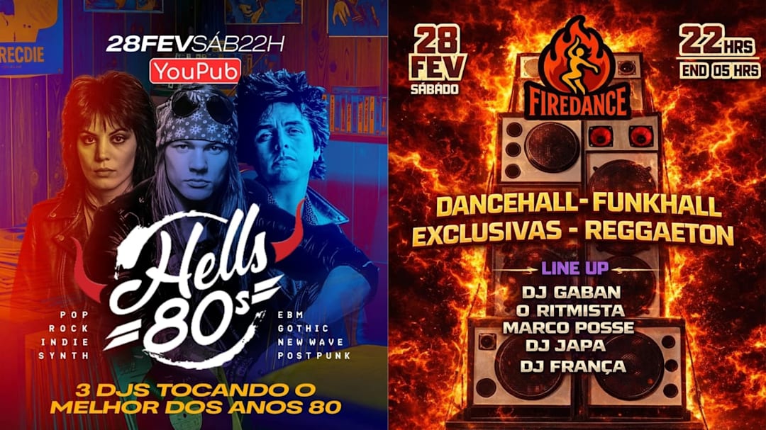 PISTA 1: Festa Hell's 80 PISTA 2: Baile Fire Dance