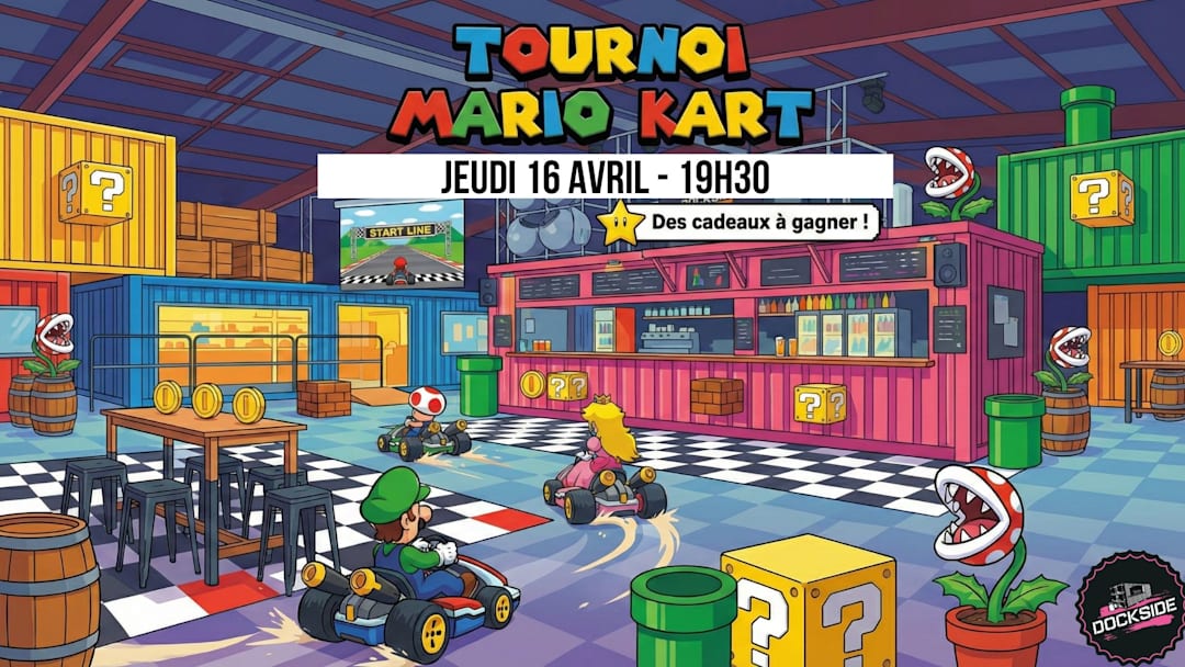 Cartel oficial del evento Tournoi MARIO KART sur écran géant