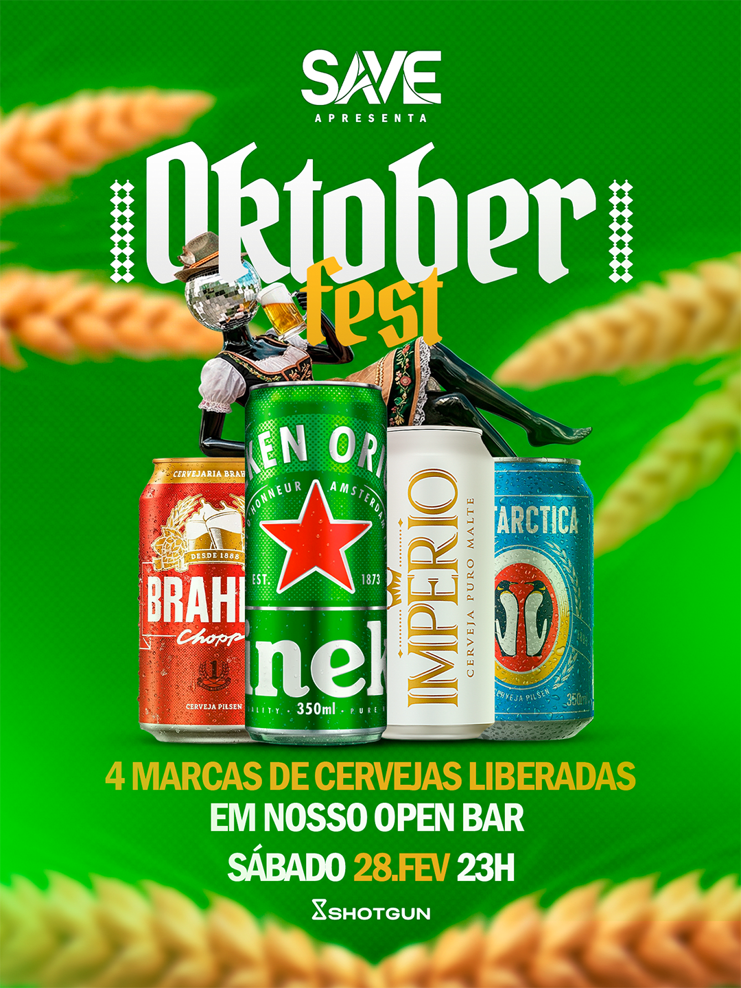 SAVE - OKTOBERFEST | HEINEKEN + 3 CERVEJAS | MEGA OPEN BAR