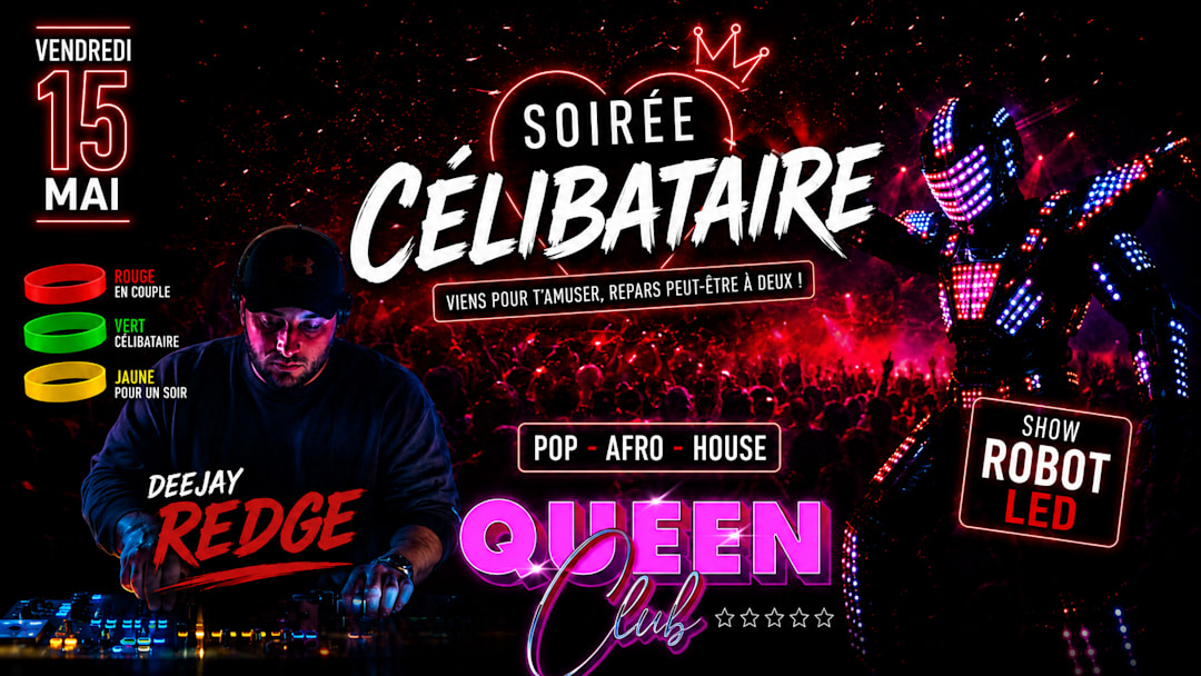 Soirée célibataire show robot Deejay redge pop-afro-girly