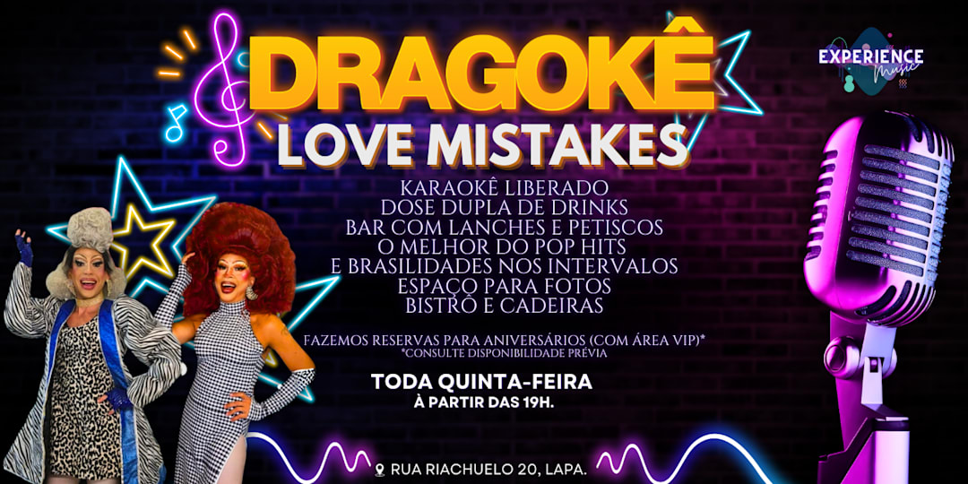 DragOkê karaokê na Lapa