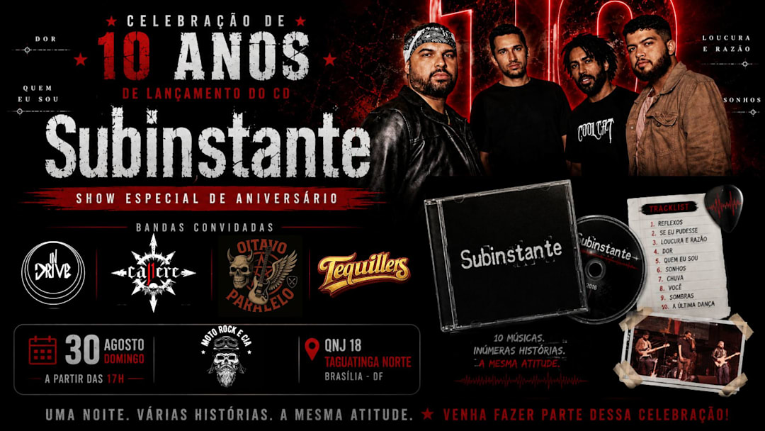 CELEBRAÇÃO DE 10 ANOS DE LANÇAMENTO DO CD "SUBINSTANTE"