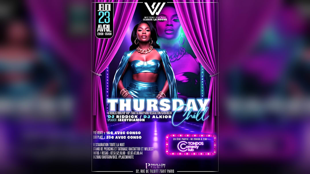 Cartel oficial del evento THURSDAYCHILL