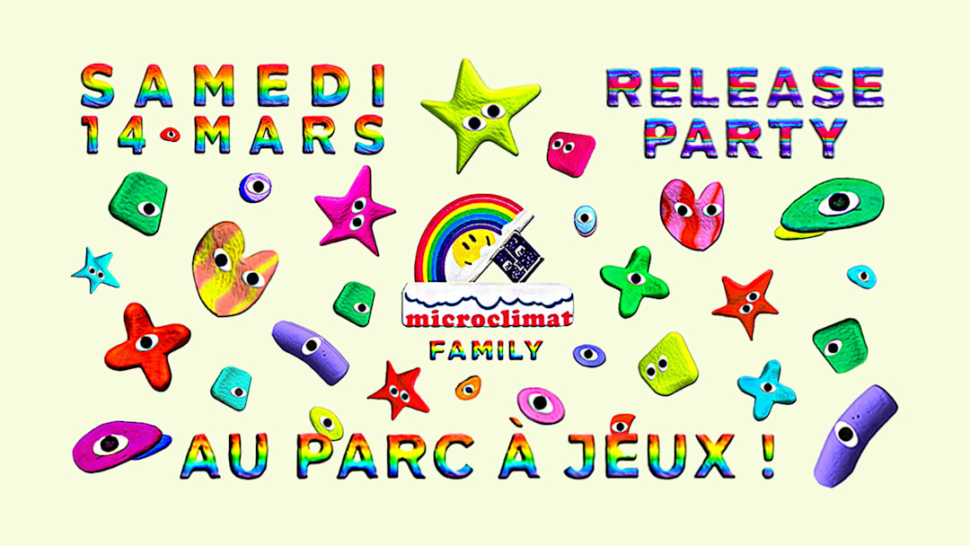 Cartel oficial del evento Microclimat Family Release Party