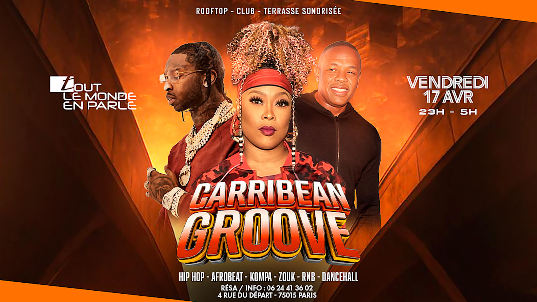 Club Caribbean Groove rooftop & terrasse , hiphop,afrobeat