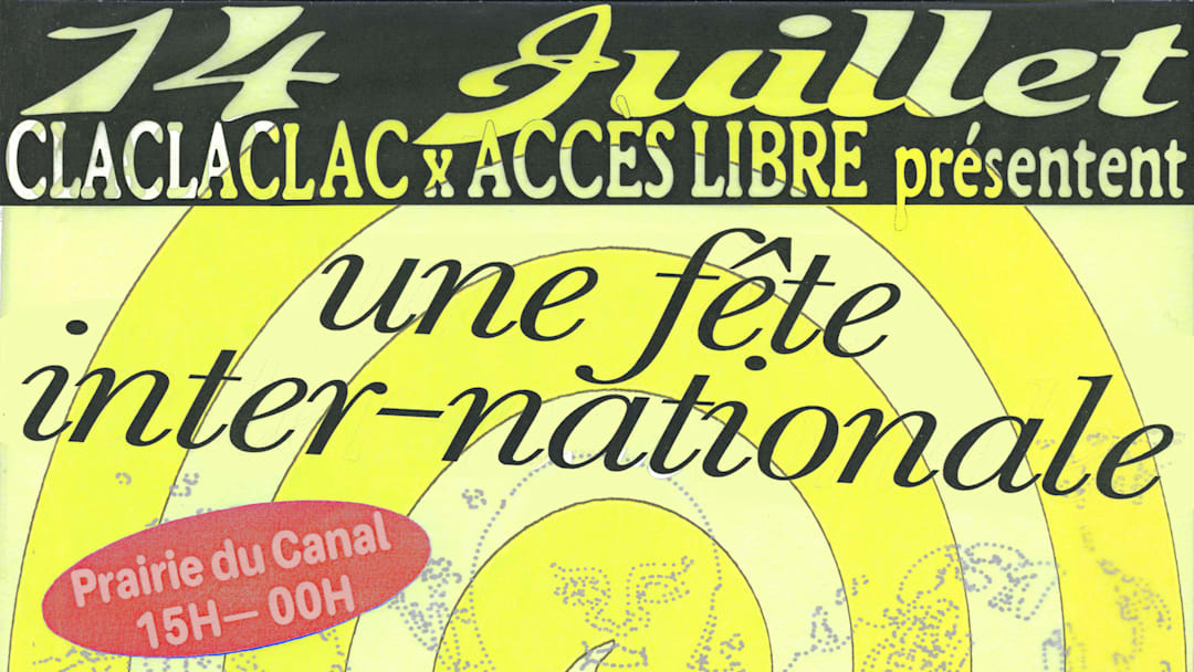 Affiche de claclaclac! & accès libre & la prairie: fête inter-nationale