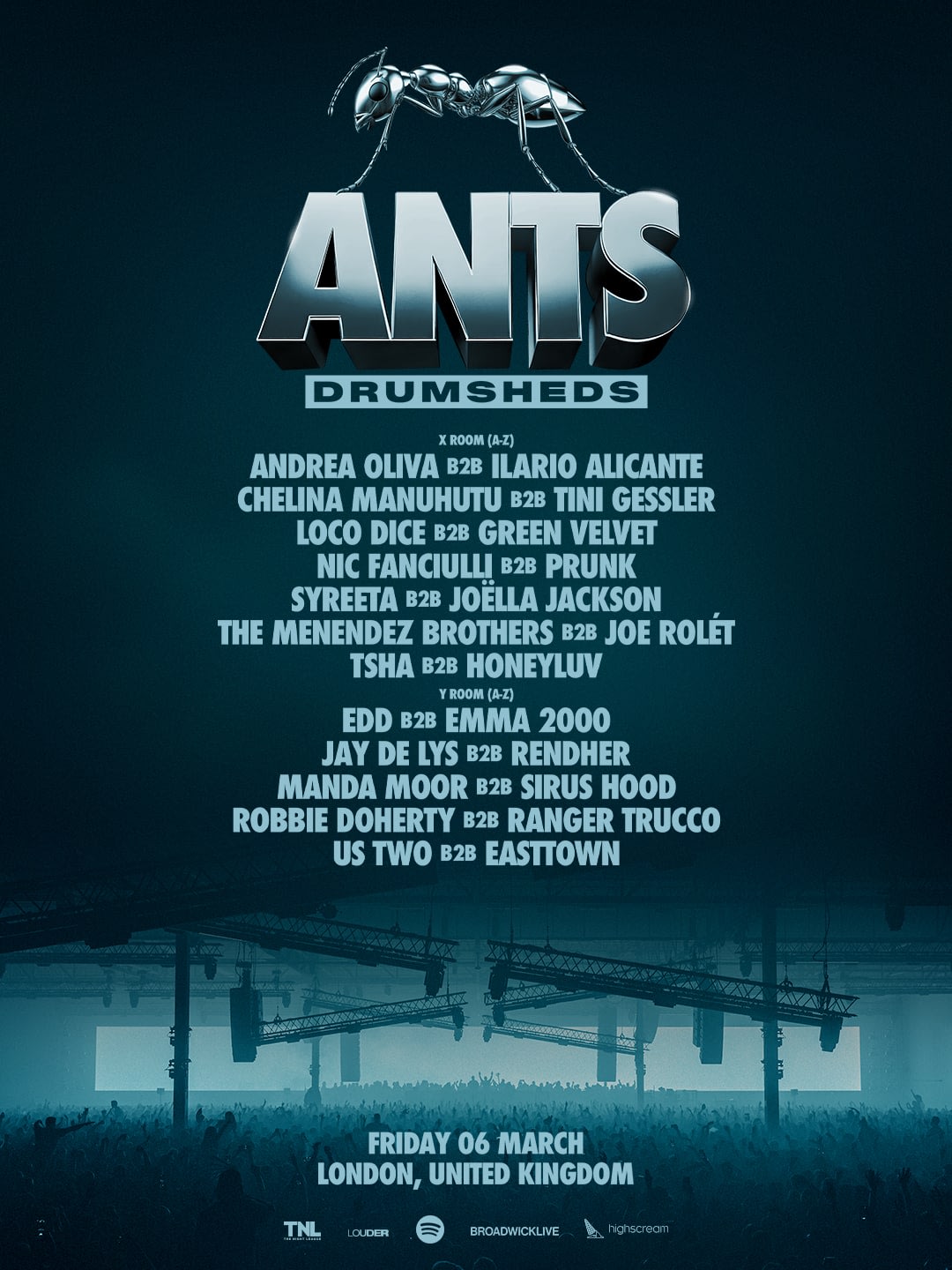 ANTS with Andrea Oliva b2b Ilario Alicante, Loco Dice b2b Green Velvet