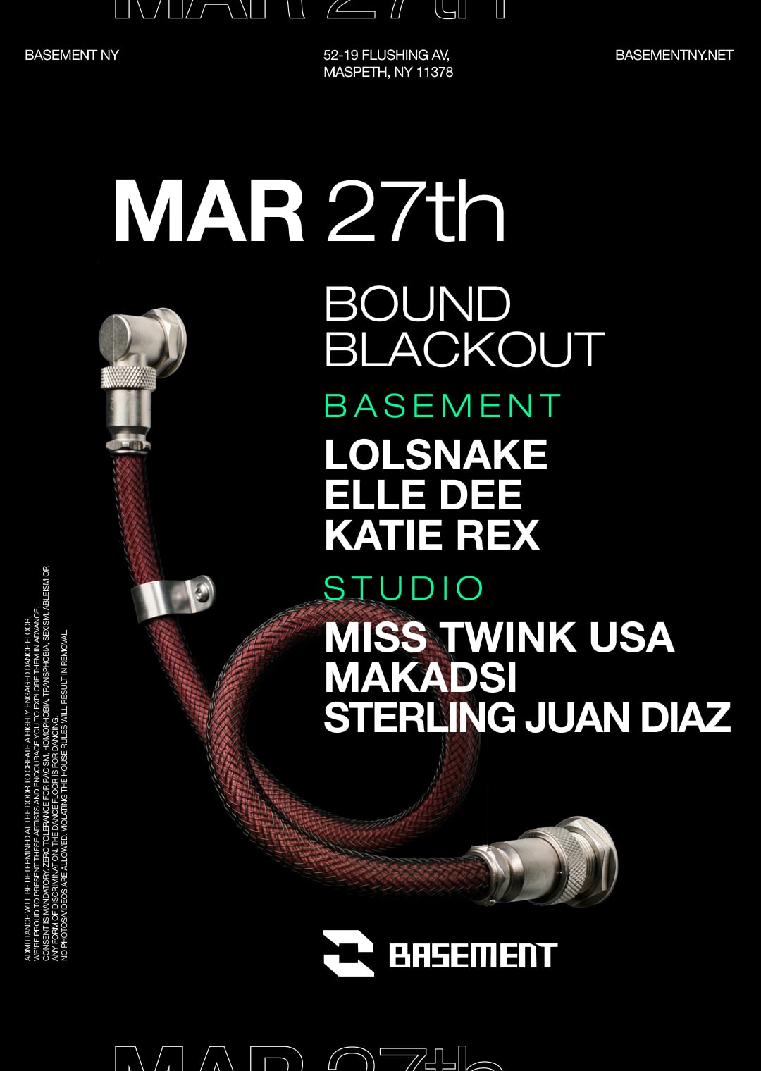 BOUND BLACKOUT: LOLSNAKE / Elle Dee / Katie Rex / Miss Twink USA / Makadsi / Sterling Juan Diaz