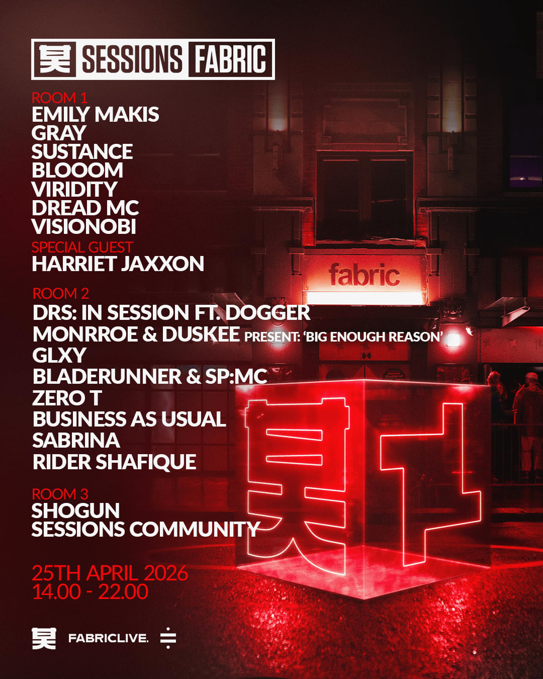 FABRICLIVE x Shogun Audio: Emily Makis, Gray, Harriet Jaxxon, DRS, Bladerunner, Sustance + more