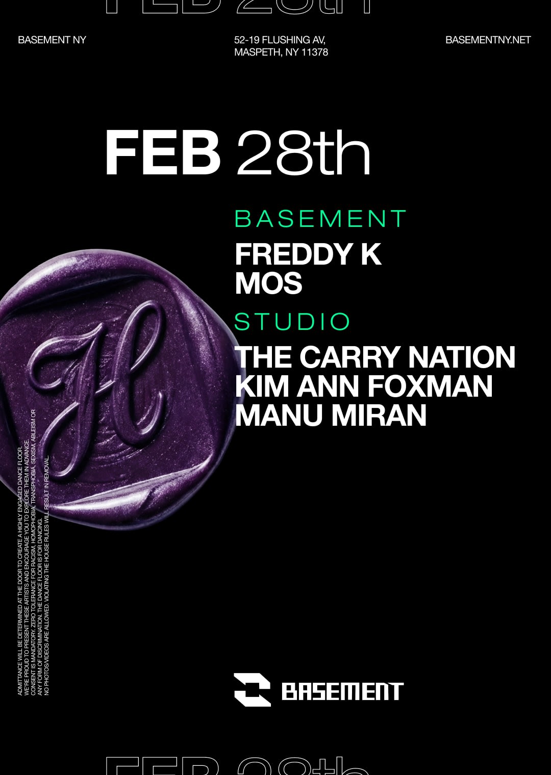 Freddy K / Mos / The Carry Nation / Kim Ann Foxman / Manu Miran