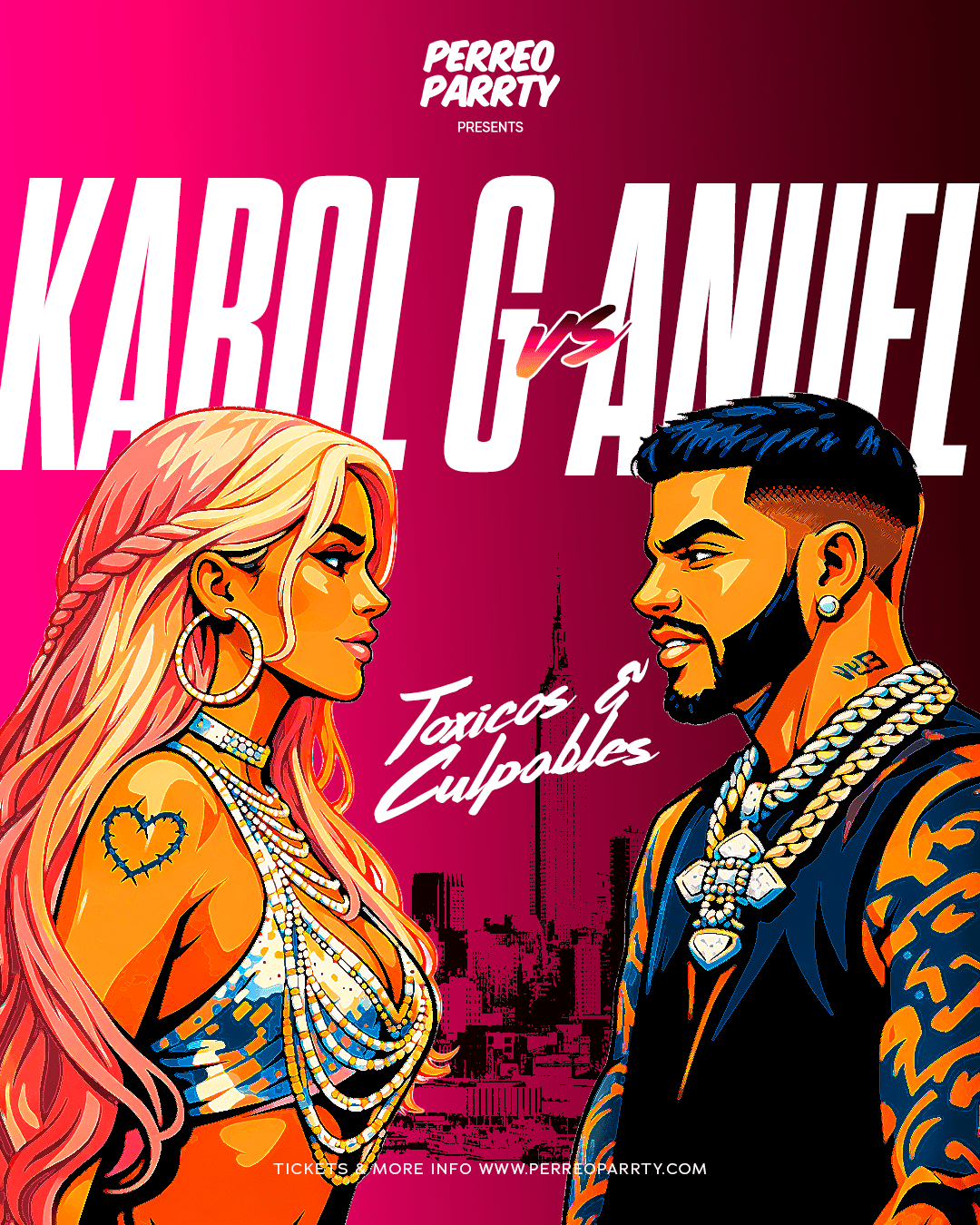 Karol G vs Anuel - Toxicos & Culpables Event Midtown NYC