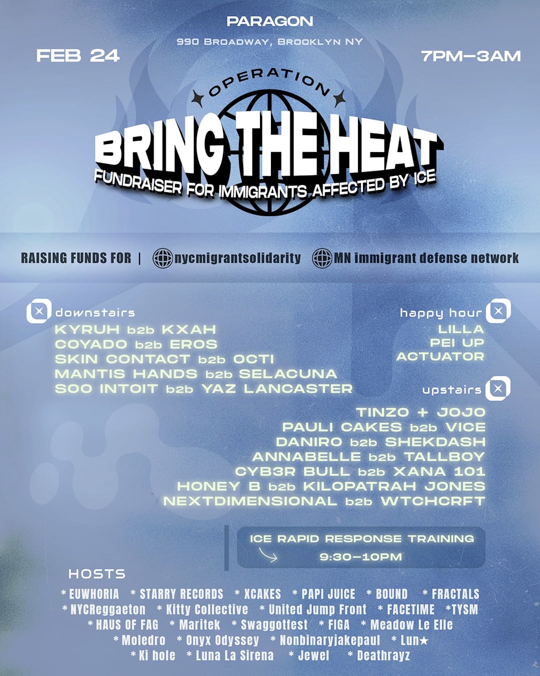 OPERATION BRING THE HEAT: fundraiser for immigrants affected by ICE