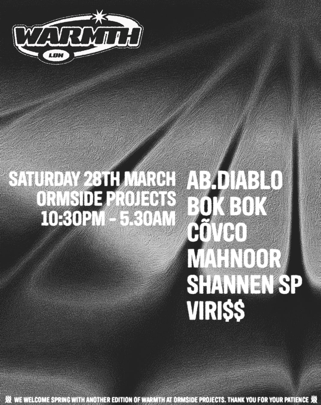 Warmth presents: Shannen SP, Bok Bok, Covco, Mahnoor + more