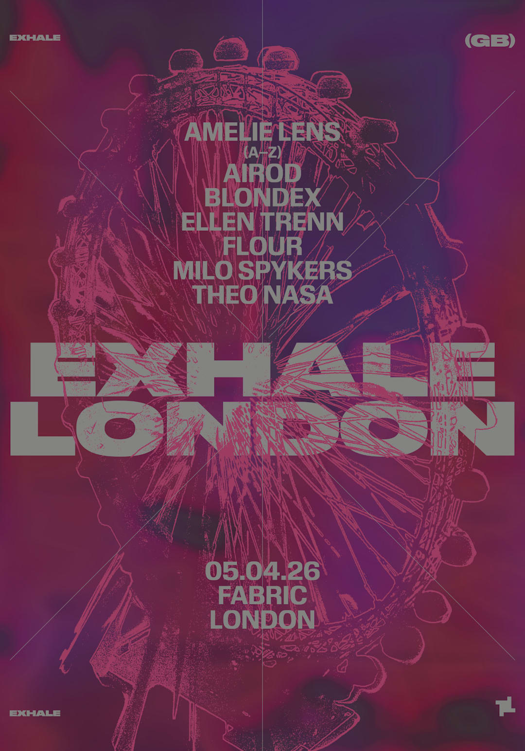 fabric: EXHALE - Amelie Lens, Airod, BLONDEX, Ellen Trenn, Flour, Milo Spykers, Theo Nasa