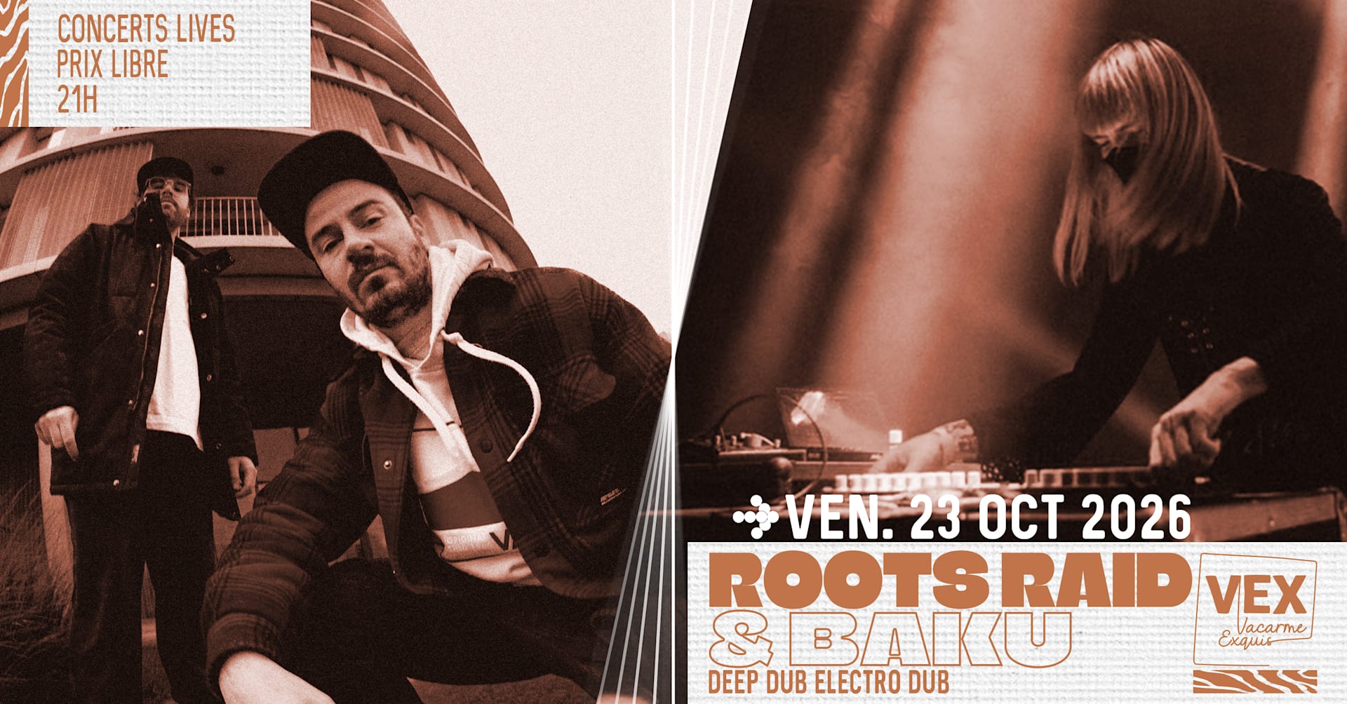Roots Raid & Bakû au Vacarme Exquis