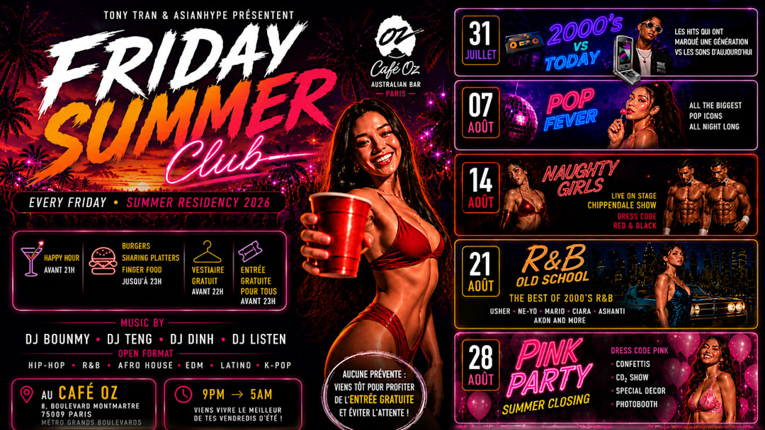 Friday Summer Club Café OZ X POP FEVER