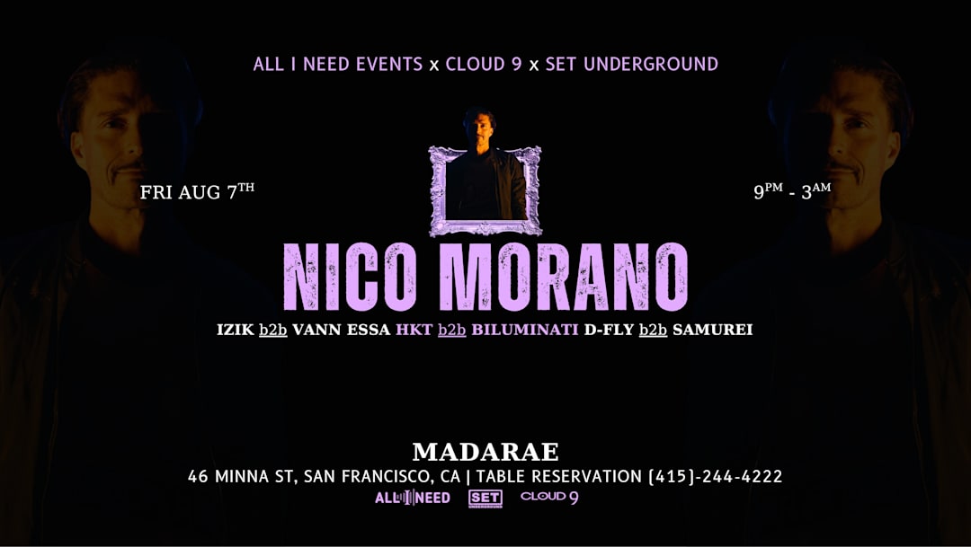 Outside Lands Friday w/ NICO MORANO (Afro & Melodic House)