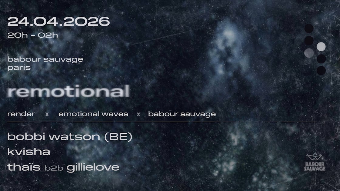 render - Soirée techno le ven 24 avr. à Babour Sauvage