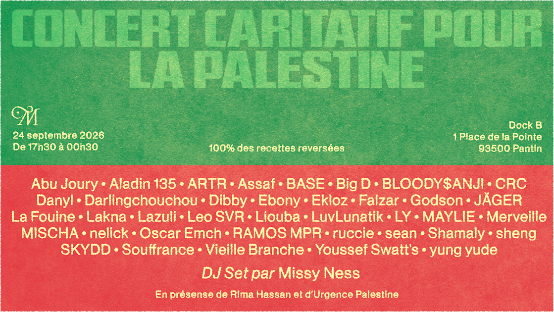 Affiche Mosaïque - Concert Caritatif Pour La Palestine, Pantin · Billets Shotgun