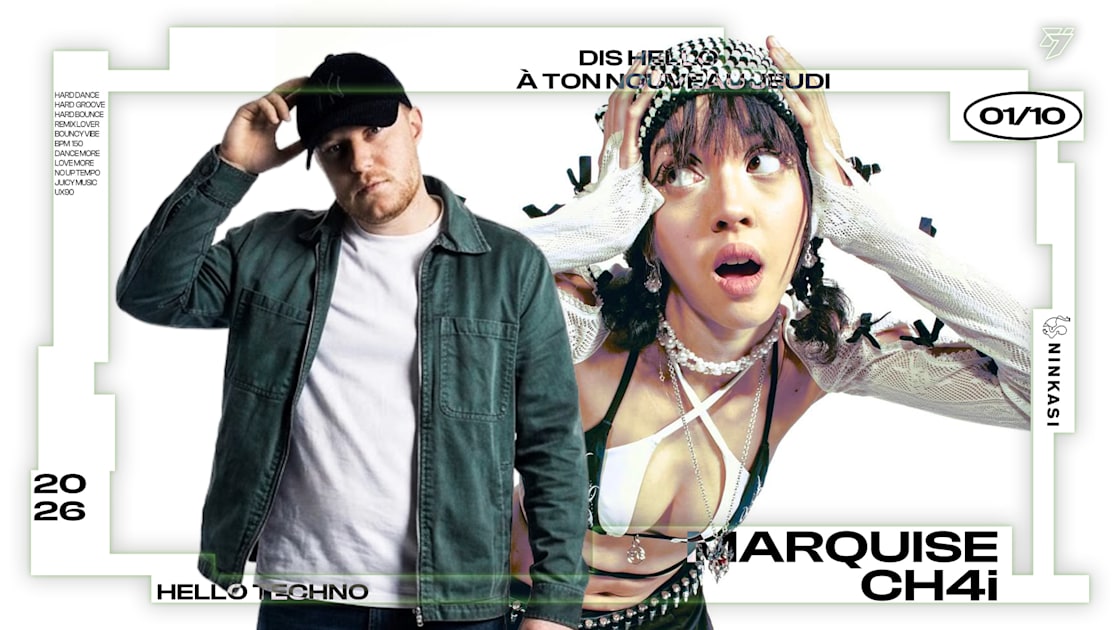 Affiche Hello Techno : Marquise, Ch4i, Lyon · Billets Shotgun