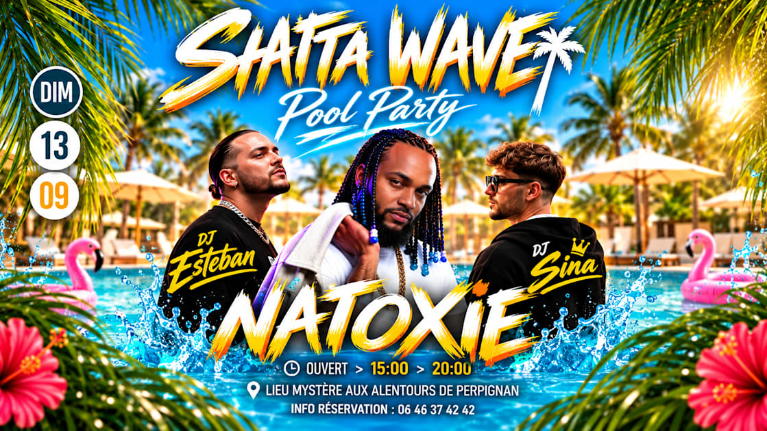 Affiche 🔥 Shatta Wave – Pool Party 🔥🌊, Perpignan · Billets Shotgun