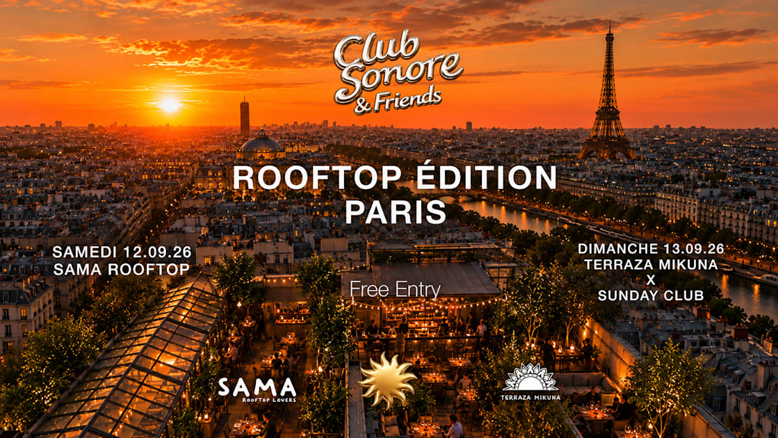 Affiche Club Sonore X Miroir X Spécial Édition Rooftop X 12&amp;13 Sept, Paris · Billets Shotgun