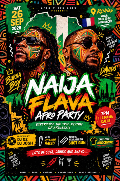 Affiche Naijaflava 2.0, Rennes · Billets Shotgun