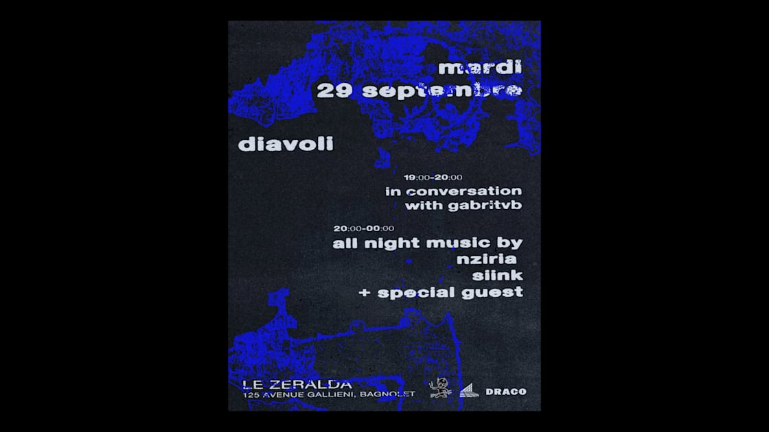 Affiche Diavoli Night : Nziria + Paul Seul + Gabritvb + Siink, Bagnolet · Billets Shotgun