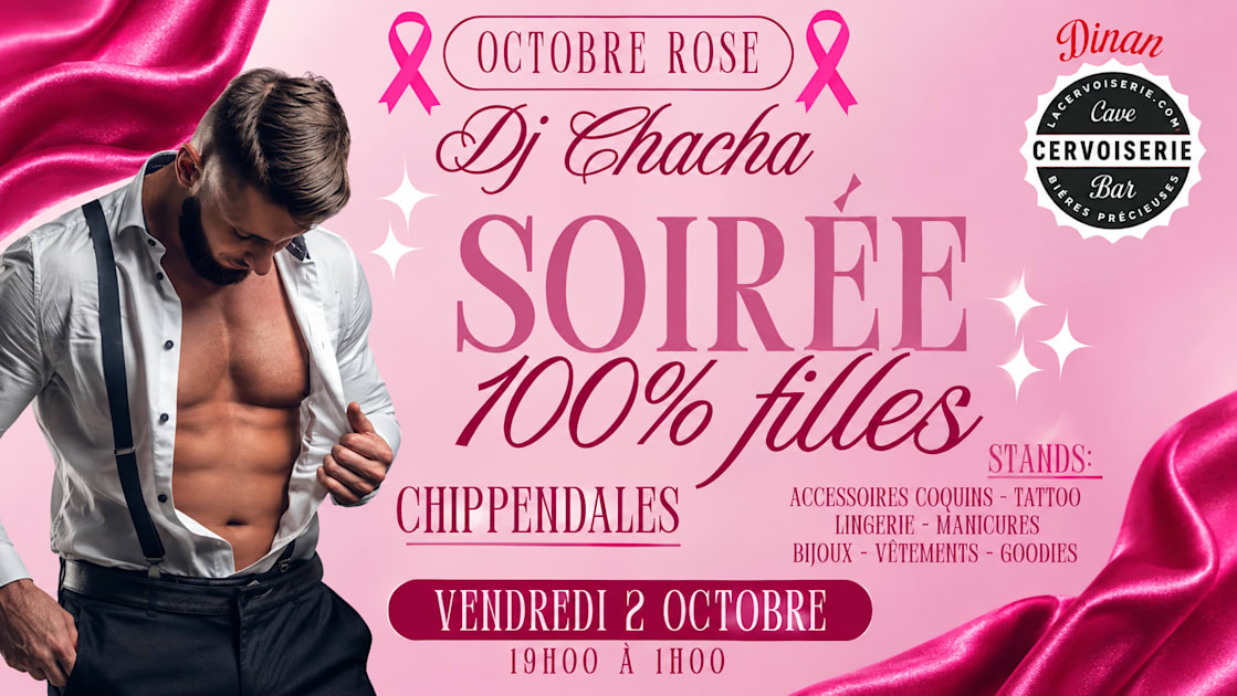 Affiche 💗🎀Soirée 100% Filles X Octobre Rose La Cervoiserie Dinan🎀💗, Quévert · Billets Shotgun