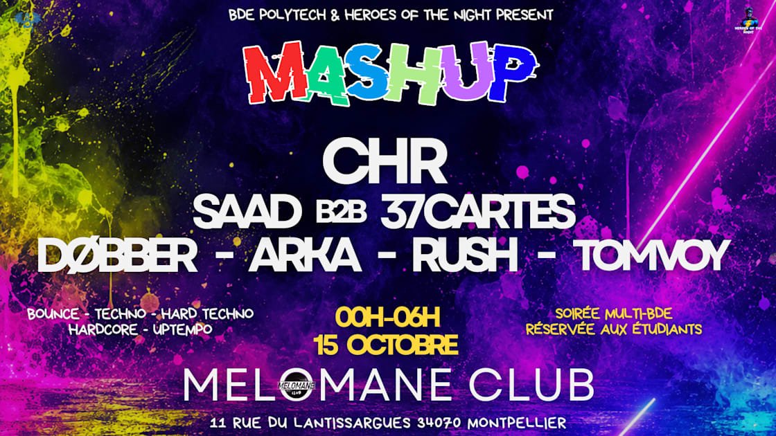 Affiche Mashup | Student Party, Montpellier · Billets Shotgun