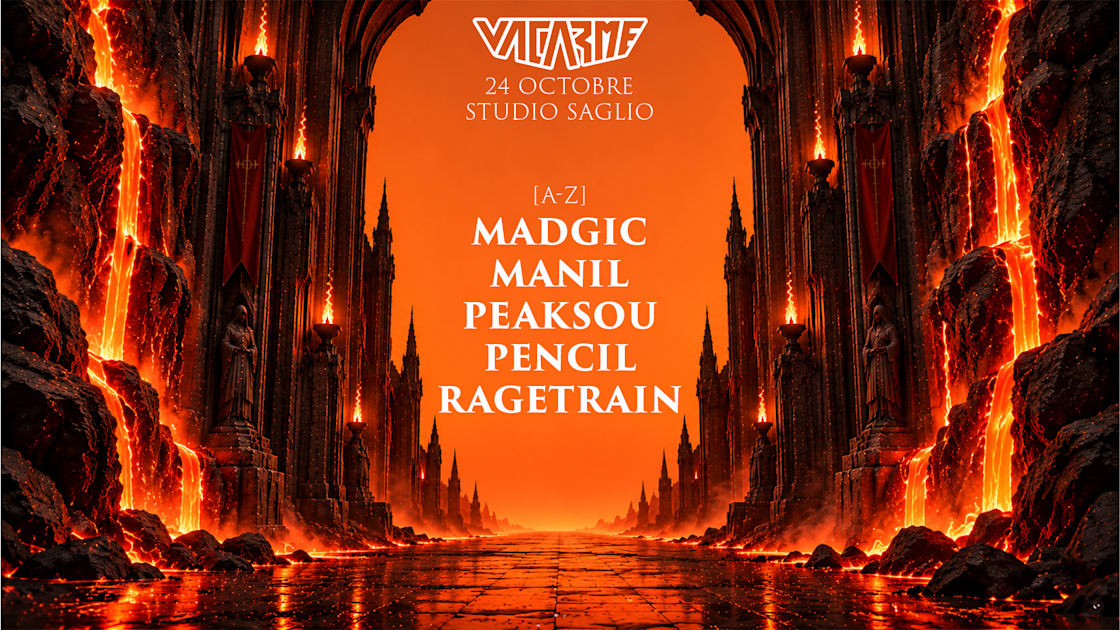Affiche Vacarme W/ Ragetrain, Peaksou, Manil, Pencil &amp; Madgic !, Strasbourg · Billets Shotgun