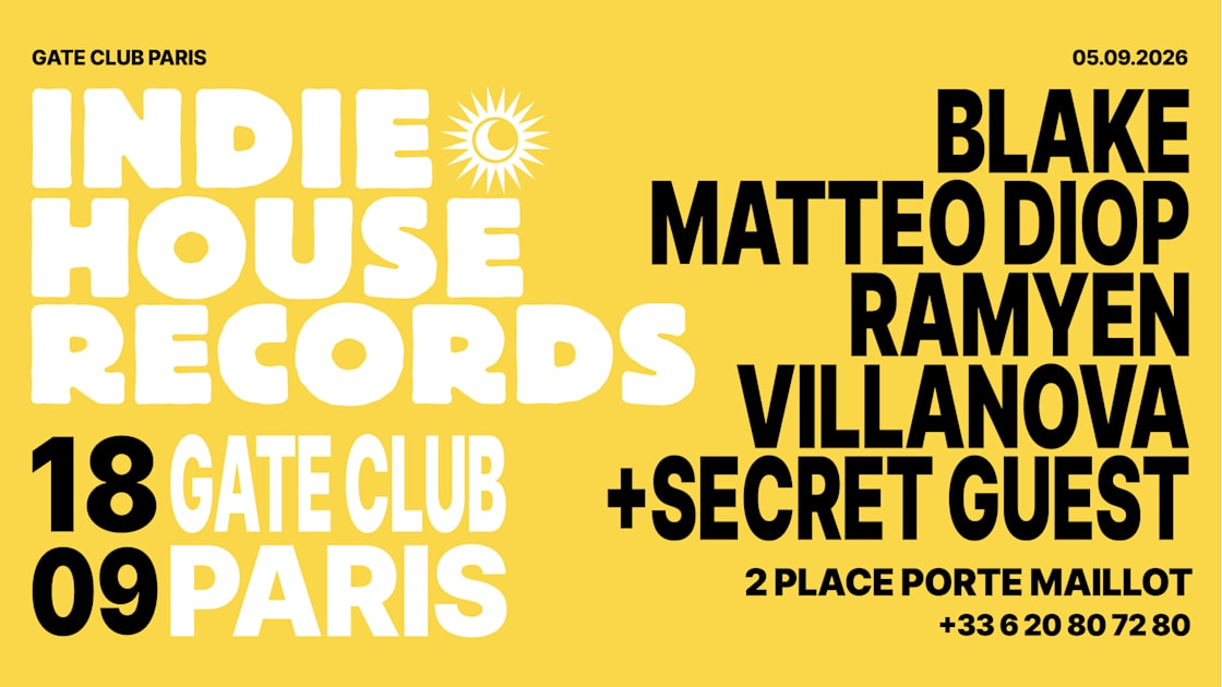 Affiche Indie House Records: Ramyen, Villanova, Matteo Diop, Blake, Paris · Billets Shotgun