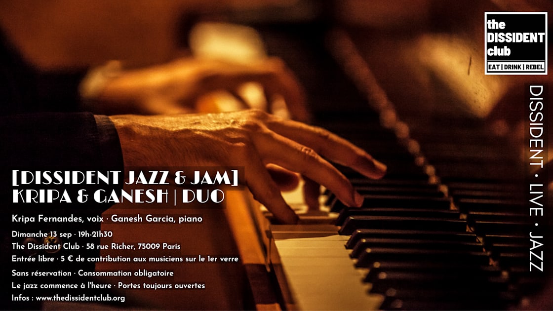 Affiche [Dissident Jazz &amp; Jam] Kripa &amp; Ganesh | Duo, Paris · Billets Shotgun