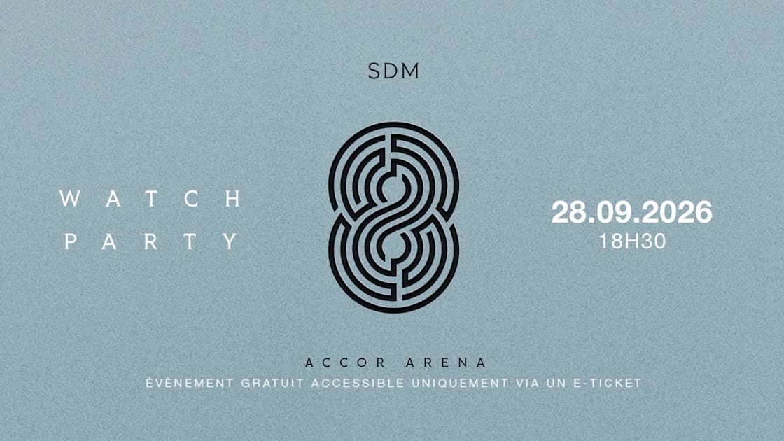 Affiche Sdm Watch Party Accor Arena 28.09.26, Paris · Billets Shotgun